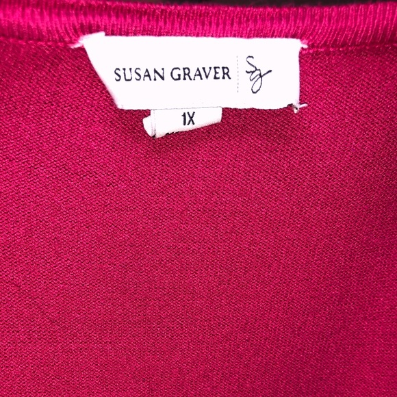 Susan Graver - Red, Asymmetrical Sweater - Picture 5 of 6